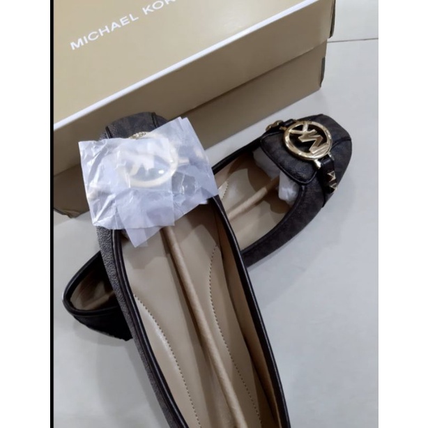 Authentic Michael Kors MK fulton Flat Shoes Signature Brown Original