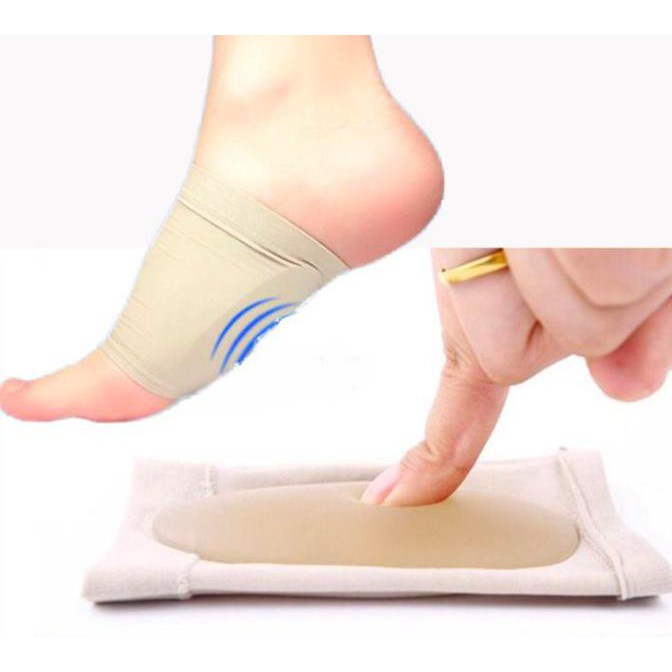 Arch Flat Cushion Insole Terapi Telapak Kaki Datar Kaos Kaki Sakit Kram Flat Silikon Pelindung Kain Sol Kaki Bebek Foot