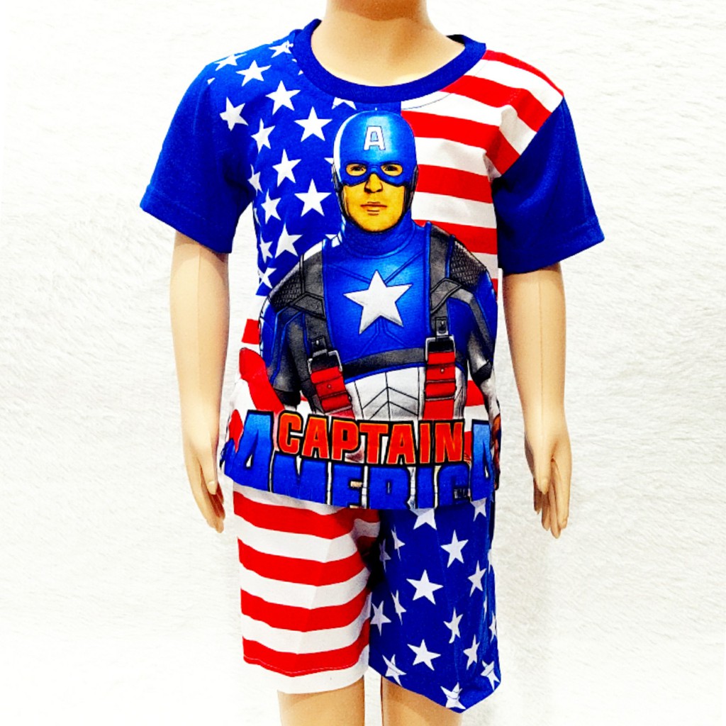  Baju  Anak  Laki Laki Setelan Anak  Laki Laki CAPTAIN  AMERICA  