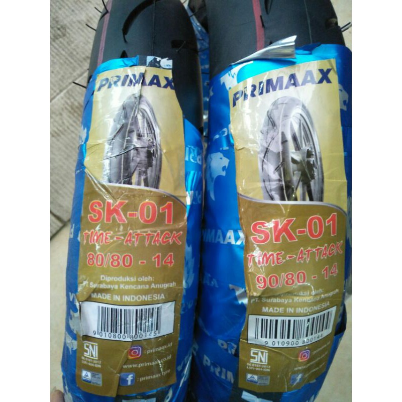 ban primaax SK 01 sepasang buat velg ring 14 uk 90/80 dan 80/80 medium compond model road race