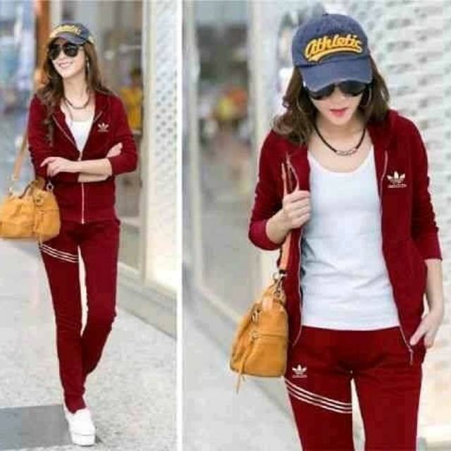 STELAN JAKET ADIDAS | TRAINING SET ADIDAS | MUSLIMAH | LENGAN PANJANG