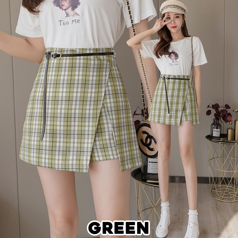 KARAKOREA 8206 Venneta Skirt with belt/Rok Pendek/Korean Mini Skirt/Rok Korea Skirt