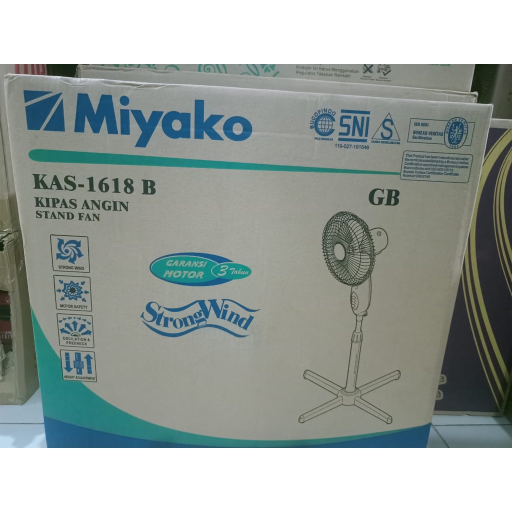 Miyako KAS-1618 B type PL-GB-KB/GB Kipas Angin Berdiri / Stand Fan [16 Inch]