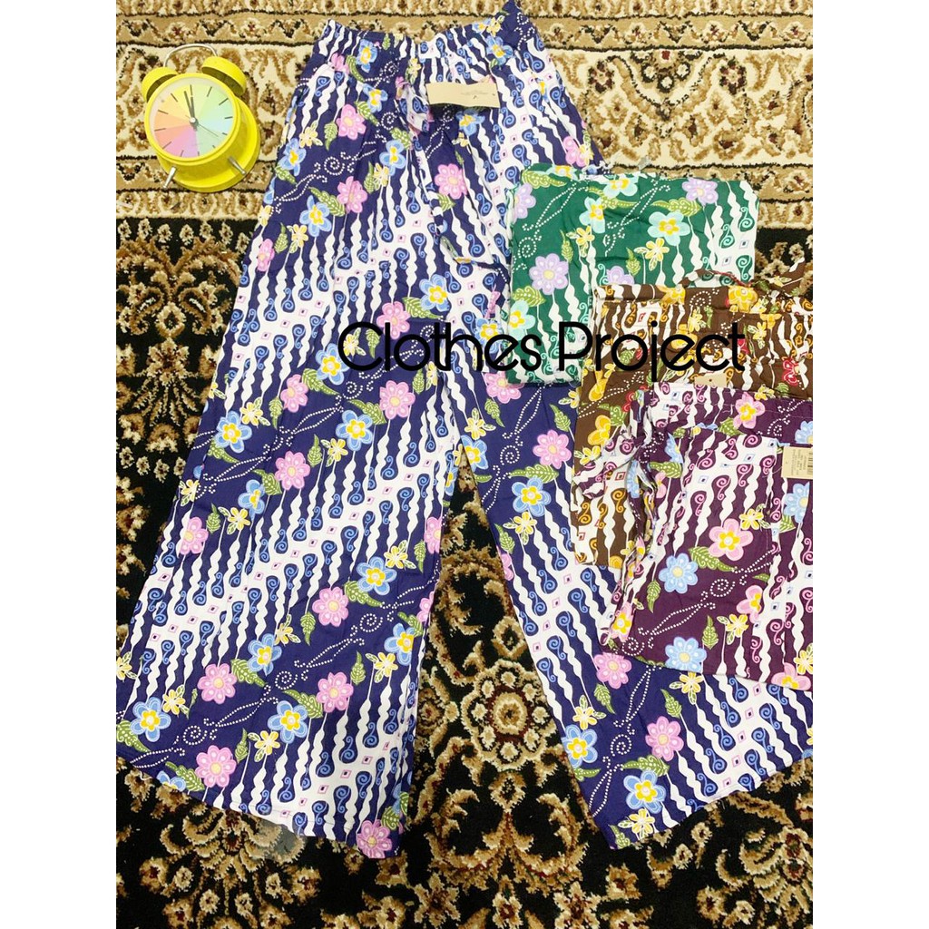 Celana Kulot Panjang Motif Batik Bunga Wanita / Kulot Bunga Murah Terbaru / Kulot Batik Trendy