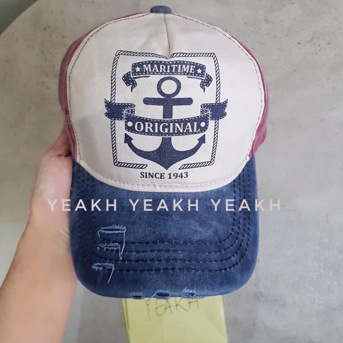 Pengiriman Cepat topi basseball..> Topi baseball pria wanita korea robek import keren-ORIGINAL- -