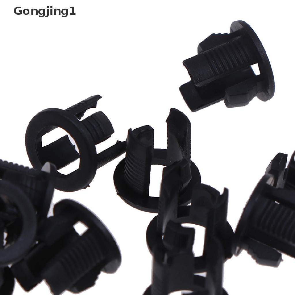 Gongjing1 50Pcs Klip Holder Lampu LED Bahan Plastik Ukuran 3mm / 5mm Warna Hitam