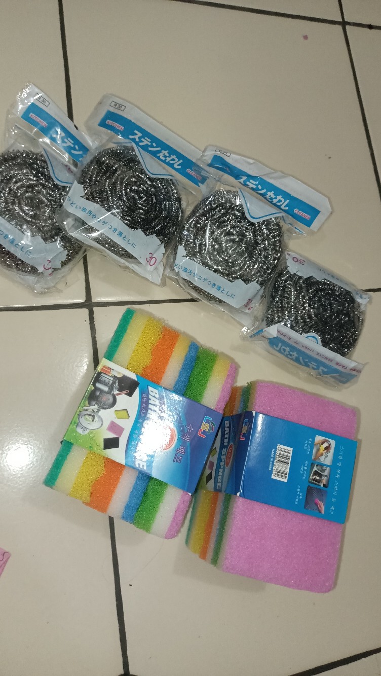 Promo Spon 6 Pcs / Busa Cuci Piring / Sponge Serbaguna Hl112 Isi 2 Pak