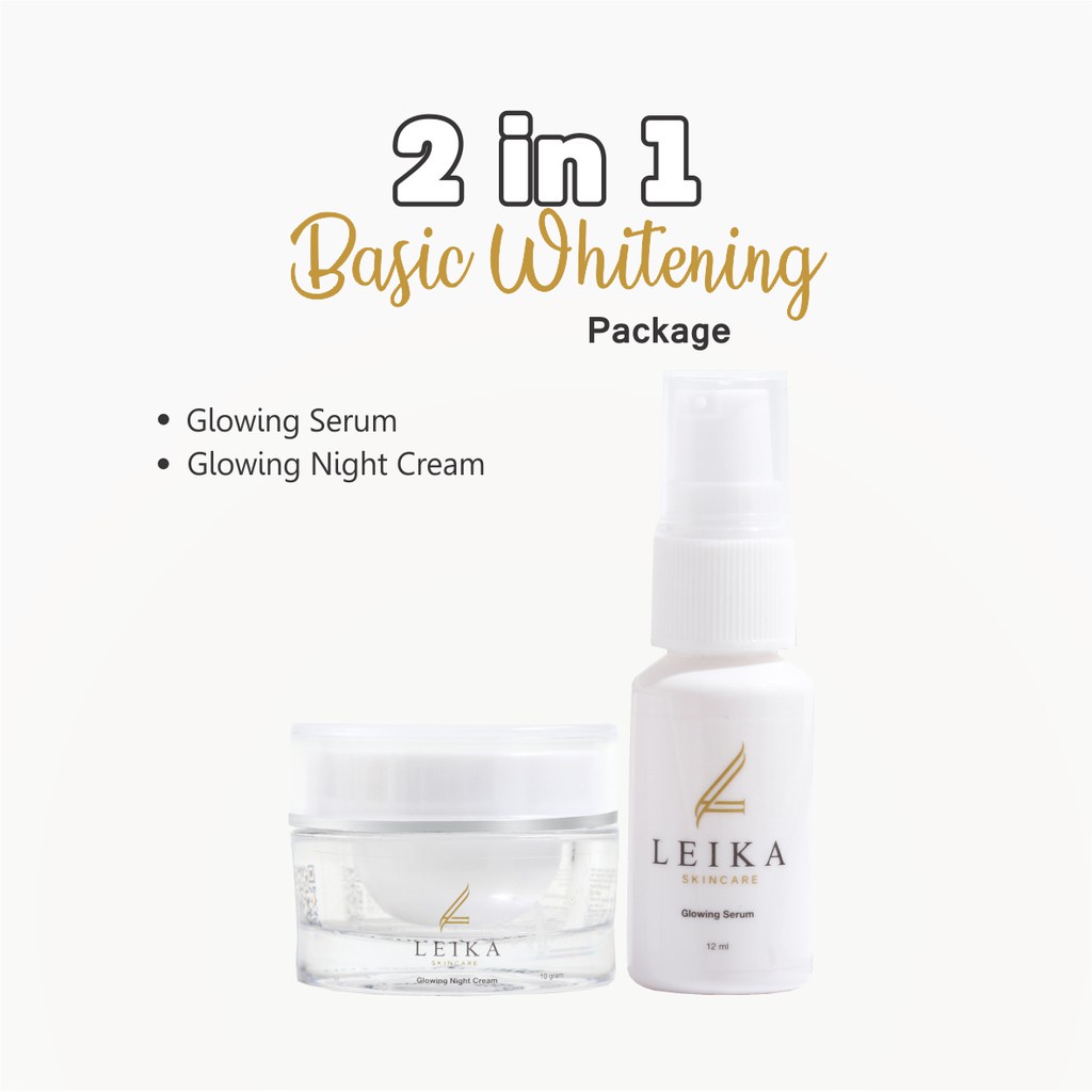 Leika Skincare 2 in 1 Glowing Night Cream & Glowing Serum Leika Skin Care Resmi BPOM