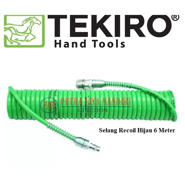 Tekiro Selang Recoil Hose 6 Meter Hijau With Spring /Selang sepiral