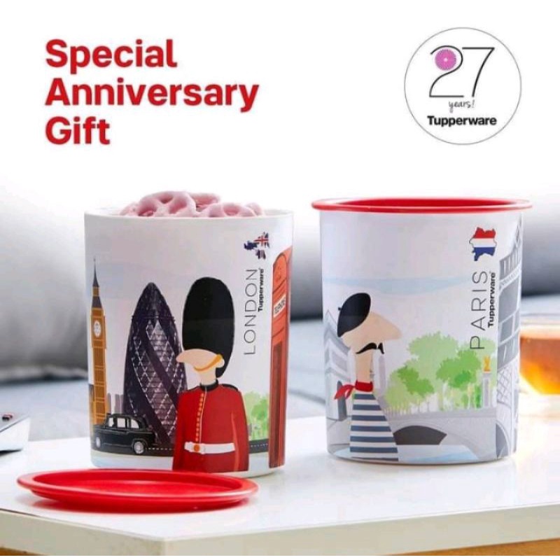 Paris London Canister (1pcs)/Canister Tupperware/Paris Canister/London Canister/Frogy Canister/Shabb