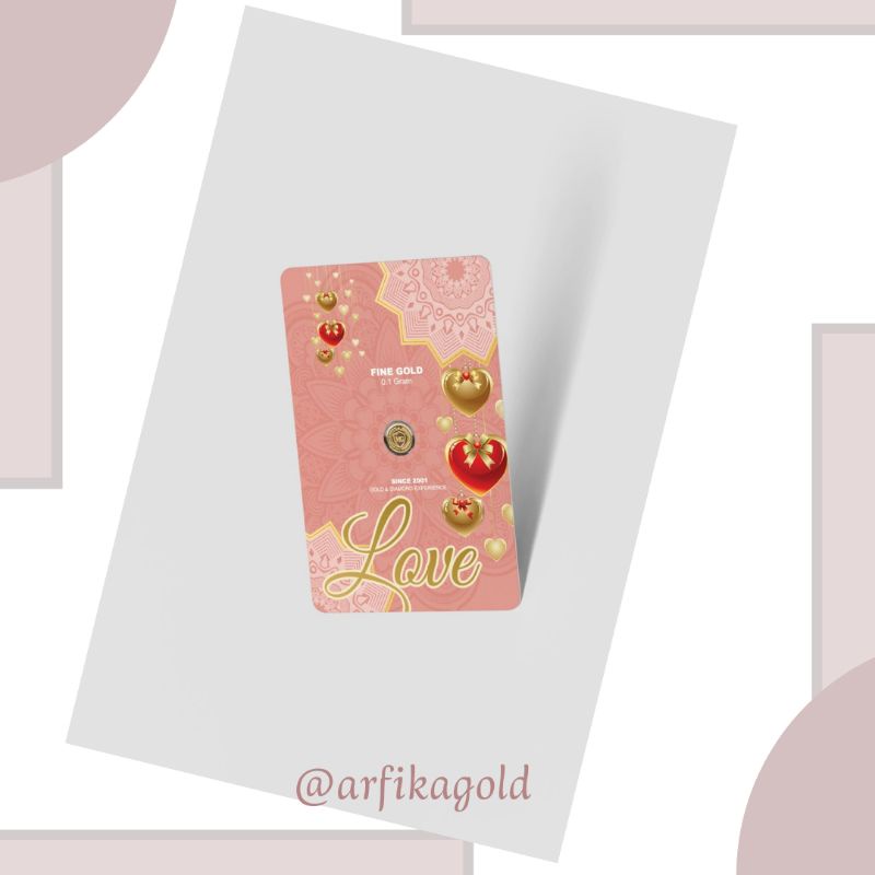MiniGold Gift Series Love 0,1 gram Logam Mulia Emas Mini 24 Karat Bersertifikat