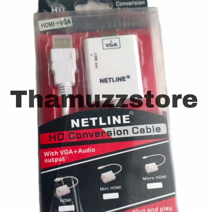 NETLINE kabel converter hdtv male to vga + audio 3.5mm