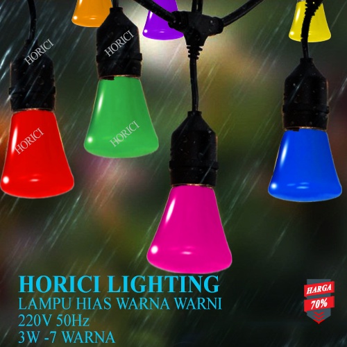 MEREK HORICI lampu bola/Lampu warna warni Led 1 set isi 7 pcs 7 warna / bola led warna warni 3w /Lampu Led Hias