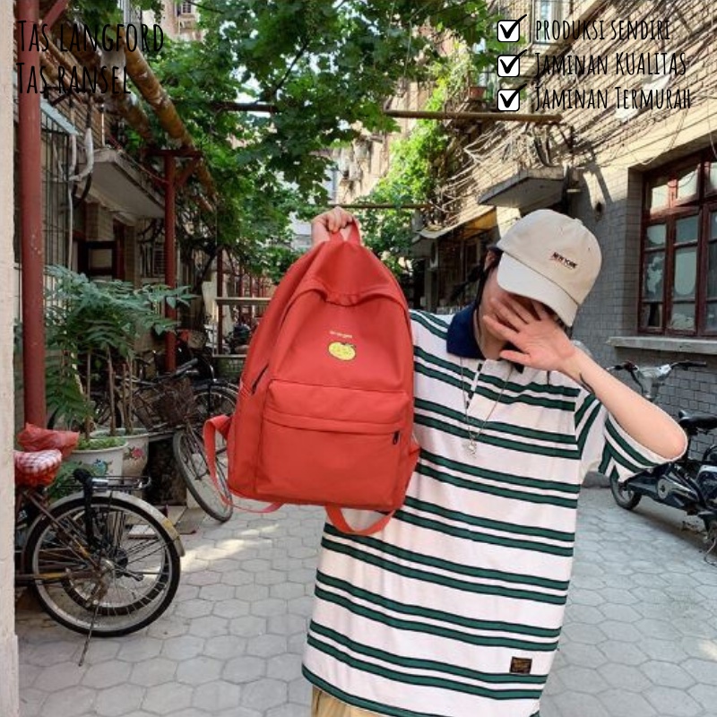 Tas Ransel Hitam Kekinian Terbaru Murah Bagus Sekolah Traveling Model Fashion Korea Kekinian Simple Elegan Casual Simple Backpack Punggung Bahu Perempuan Wanita Cewek