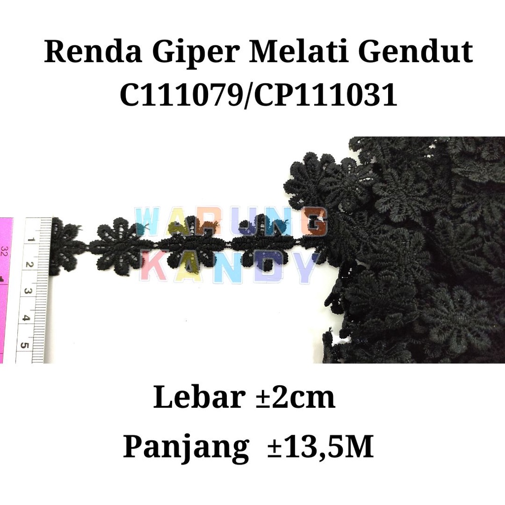 Renda Giper CP1293 / 1031 Hitam 22mm