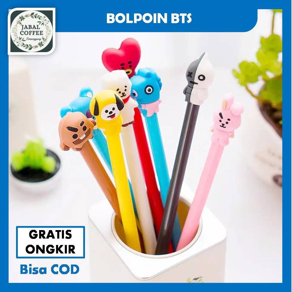 Pulpen Gel Bt21 Bts Kpop / Kpop Pena Pulpen Pensil Gel / Kpop Pena Bt21 Army Cute Cartoon J91