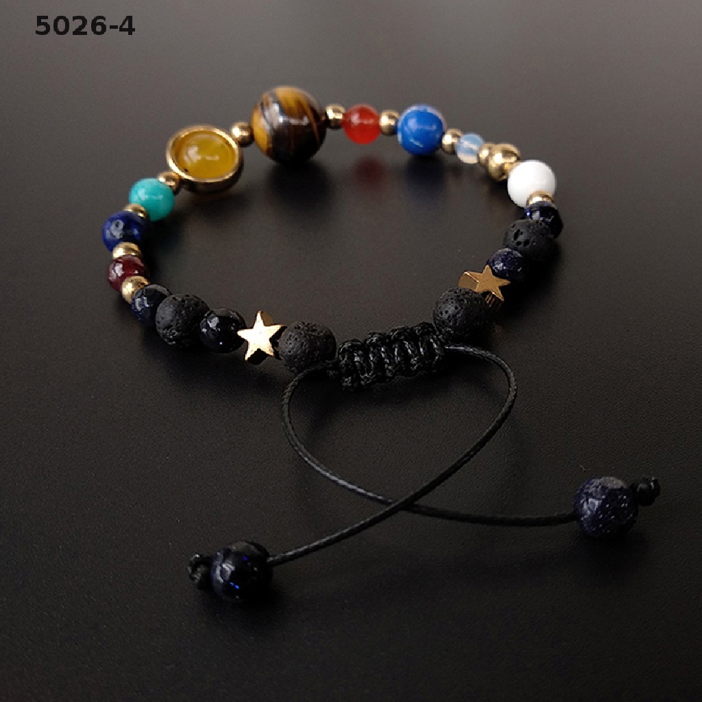 5026-4 Universe Solar System Eight Planet Stone Beads Bracelet Chain Jewelry Gifts 5026-4