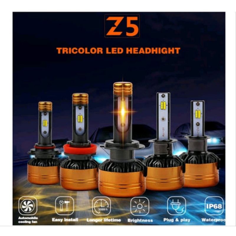 BOLHAM BULB LED Z5 H4 TRICOLOR ORIGINAL SUPER MURAH