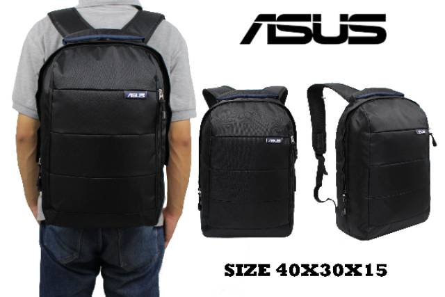 Tas ransel laptop ASUS 15.6 inc Hitam Polos