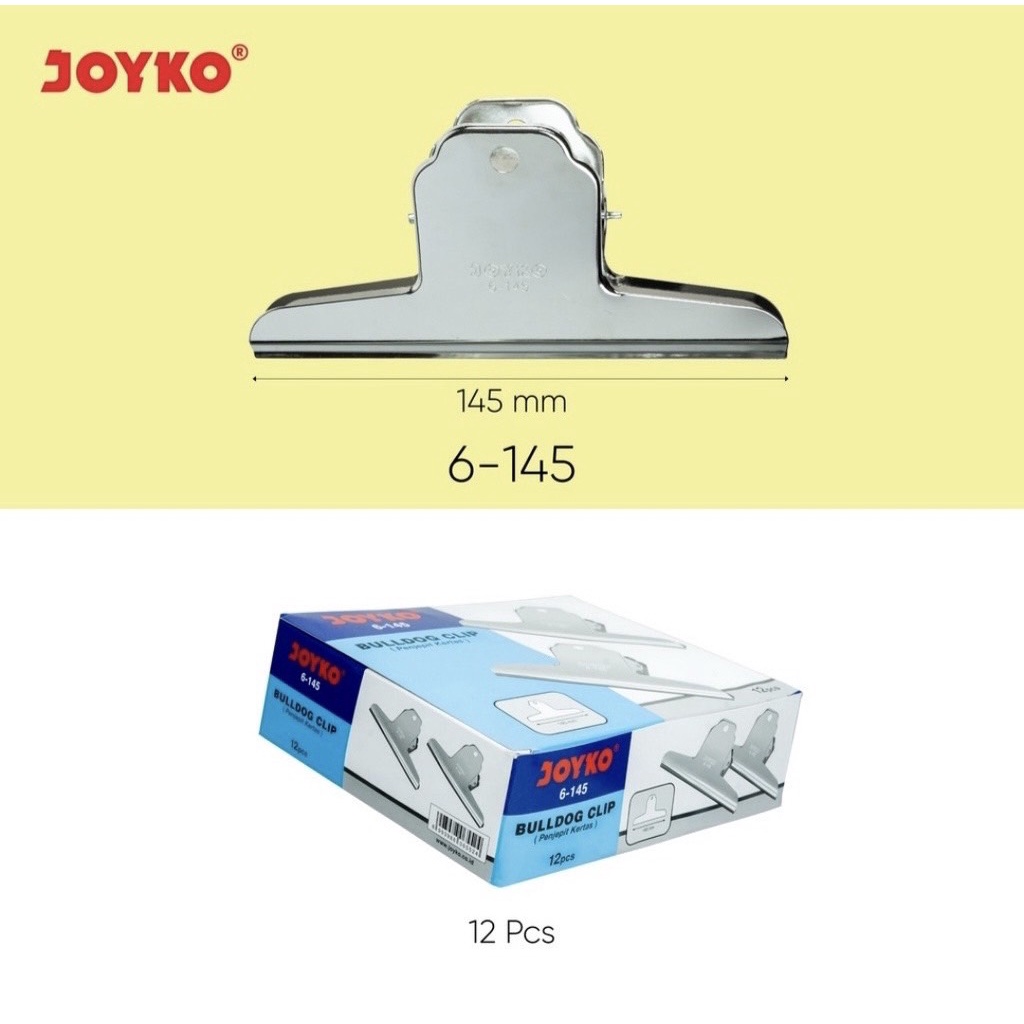 

JOYKO Bulldog Clip 6-145/Jepitan Besar/Klip Kertas/Penjepit Jumbo