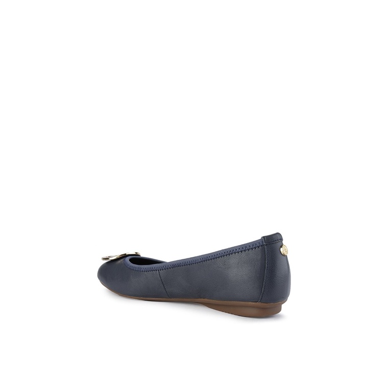 SEPATU FLAT KULIT HUSH PUPPIES WANITA ORIGINAL TERBARU BIRU NAVY HW05