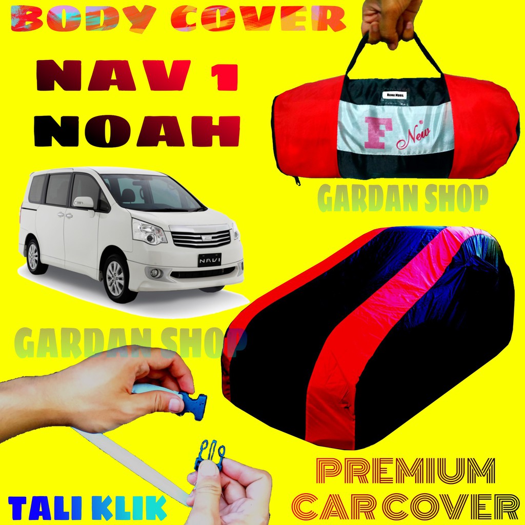 Body Cover TOYOTA NAV1 Sarung MERAH Penutup Pelindung Bodi Mobil Nav 1 Noah Waterproof PREMIUM Cover