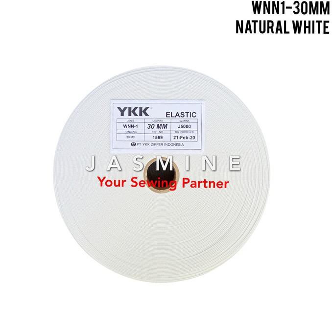 

(Roll) Karet Elastis YKK WNN-1/30 mm/3 cm/ 1¼ inci NATURAL WHITE (ART. 545)