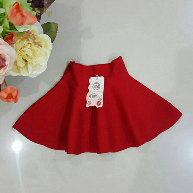 Red flare skirt
