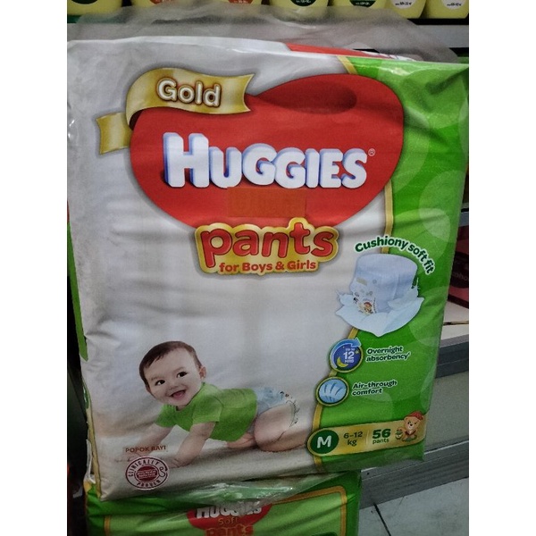 Popok Baby Huggies Gold Pants M56, L44, XL38 & XXL32