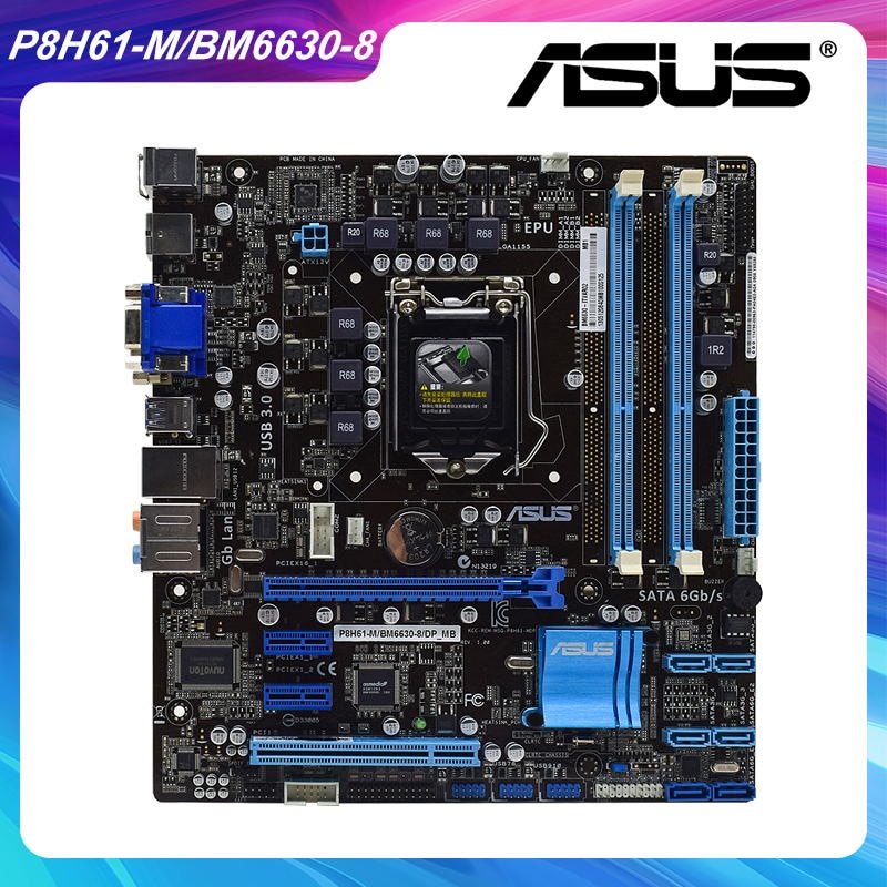 PREORDER ASUS P8H61-MBM6630-8/DP_MB Motherboard 1155 Motherboard 1155 DDR3 Support Core i3 i5 i7 Cpu