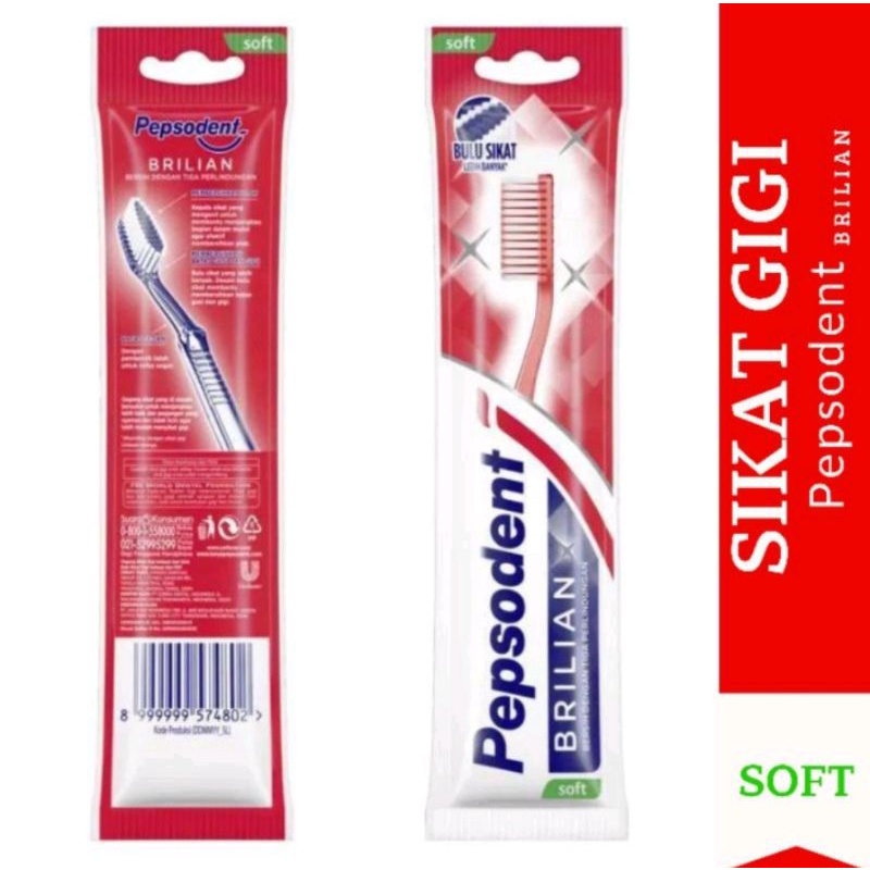 Sikat gigi pepsodent brilian soft