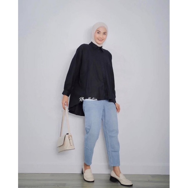 Kemeja Blouse Miranda Linen Shirt Daily Outfit