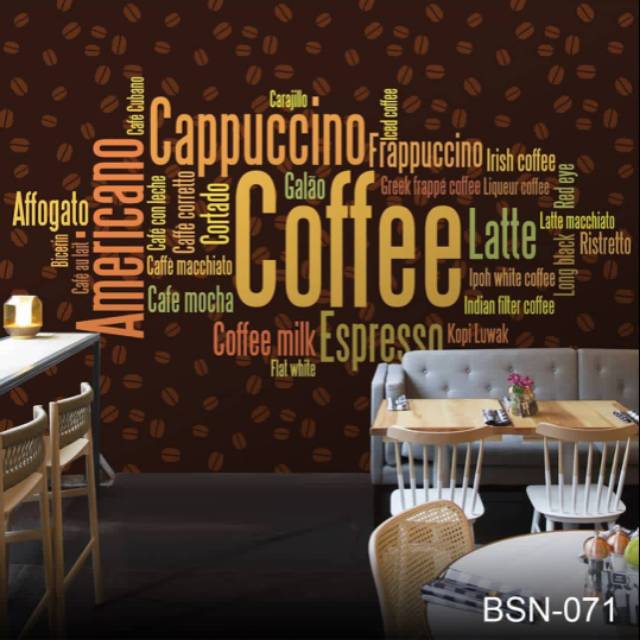 Wallpaper custom 3D cocok untuk cafe