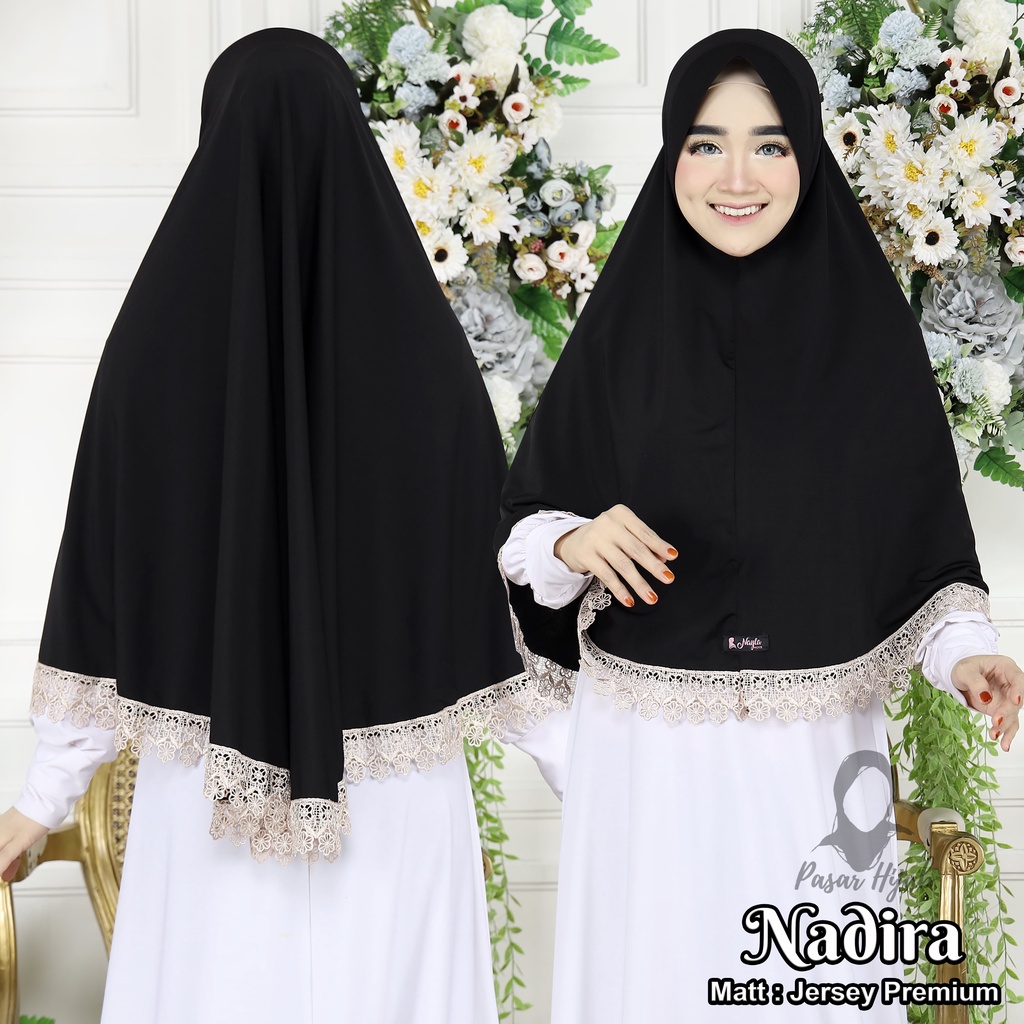 Jilbab Instan Nadira Jumbo Hijab Instan Jersey Premium Kerudung Bergo Pasar Hija'b