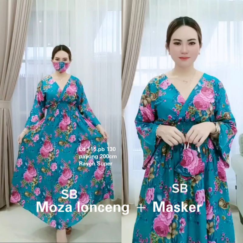 dress bali mozza lengan lonceng (moza lonceng) baju wanita cantik