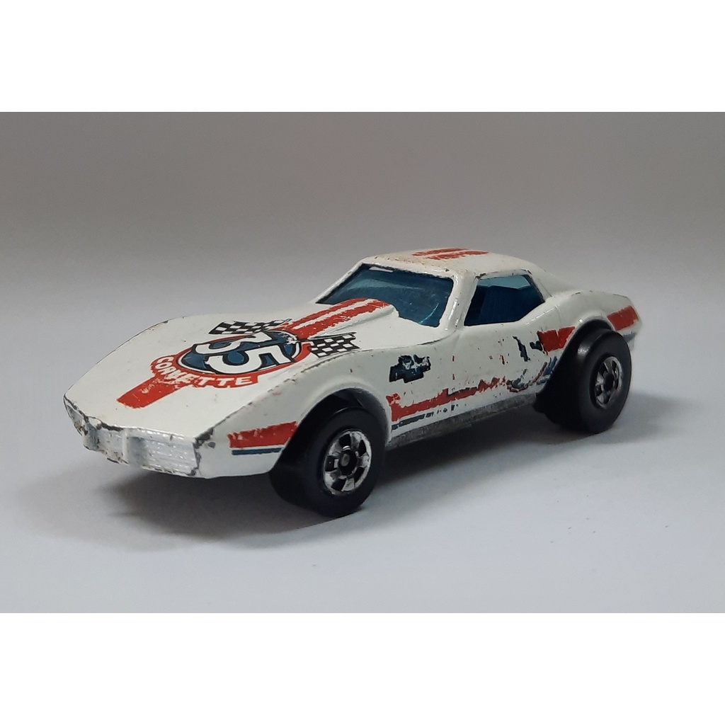 Hotwheels Vintage Corvette Stingray 1985 No. 35 Black Wall Rare Antik Classic Lawas