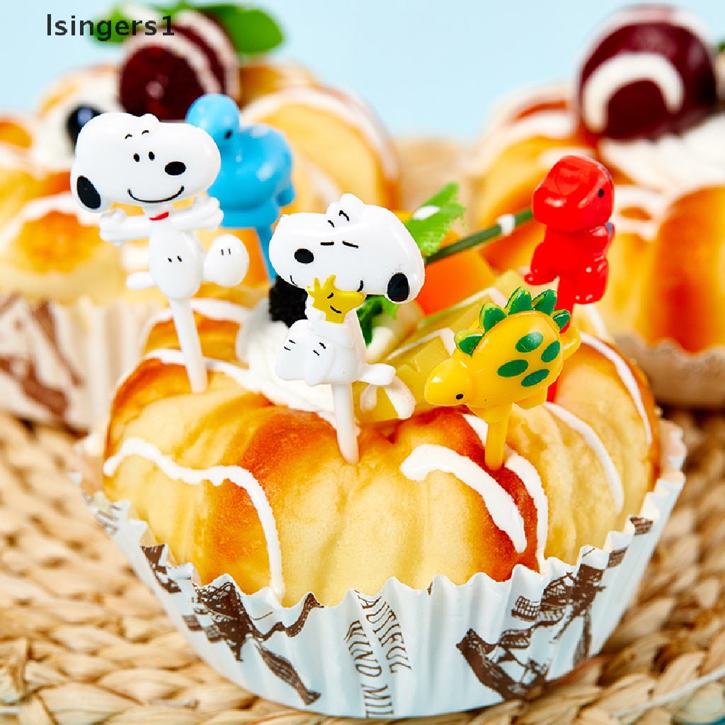 (lsingers1) 22pcs / Set Garpu Buah / Dessert / Sandwich Desain Kartun