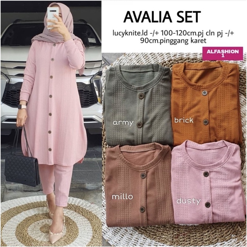 Avalia Set - Setelan Lucy Knite Rajut LD105+ / SetCel One Set Rajut / 331-6827