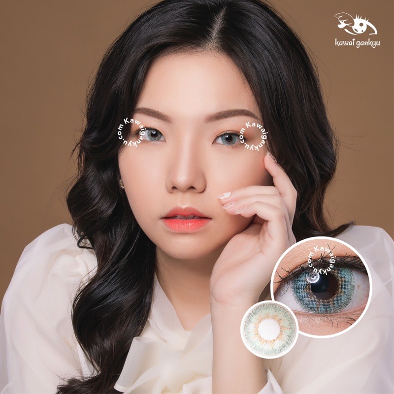 KawaiGankyu softlens - Princess anuna gray green (1botol)