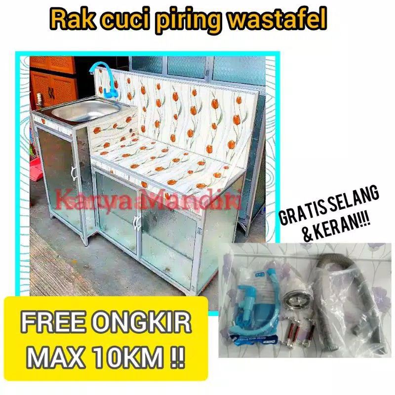 RAK PIRING WASTAFEL JUMBO 3 PINTU / RAK KOMPOR / RAK DAPUR