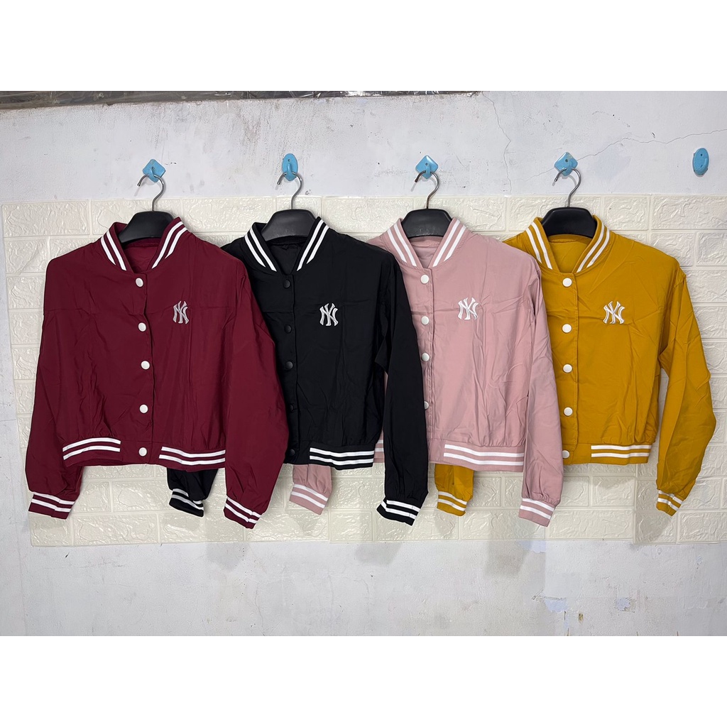 0812 Jaket IMPORT BOMBER NY Parasut jaket olahraga jogging wanita jaket lari sport sauna suit wanita jumbo