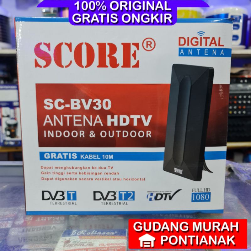 Antena Digital Score / Aoki DV3  Indoor dan Outdoor mendukung SET TOP BOX (STB)