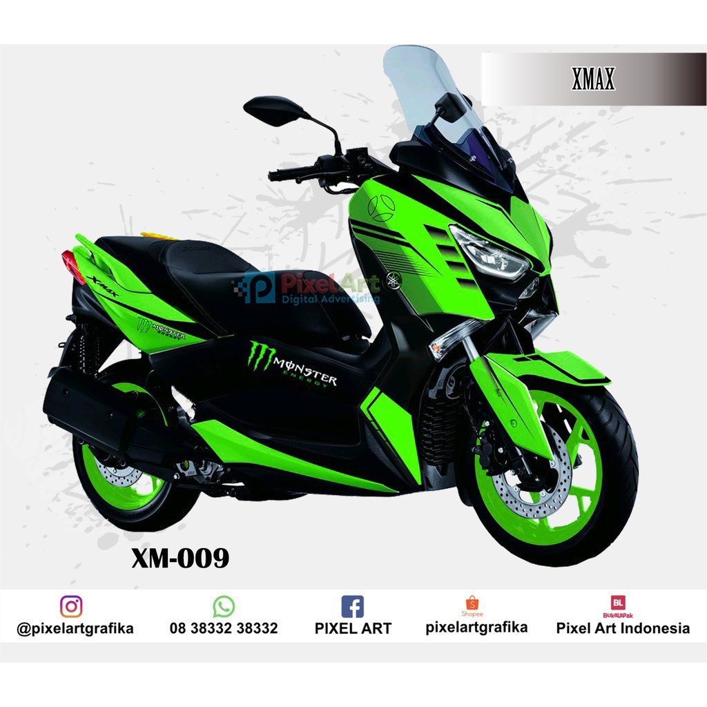 STICKER DECAL MOTOR XMAX HIJAU FULL BODY PREMIUM QUALITY