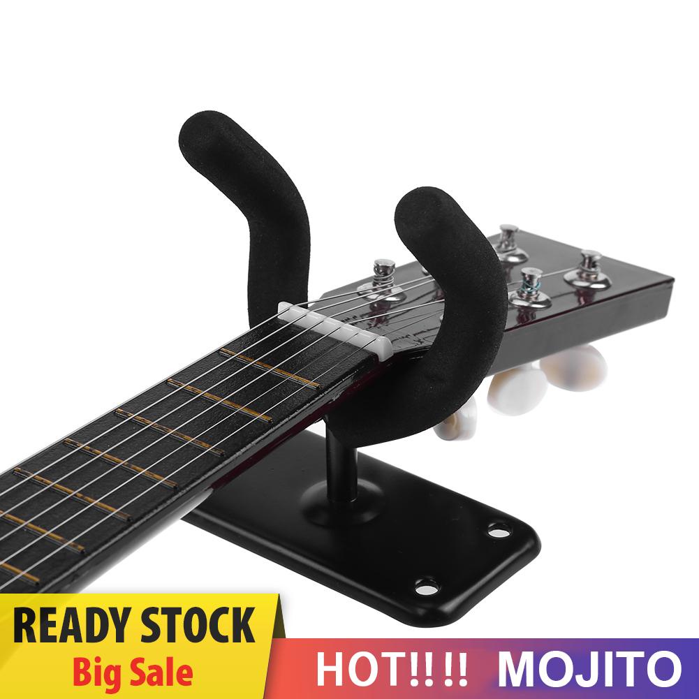 Stand Holder Gitar Bahan Metal Warna Hitam Untuk Dinding