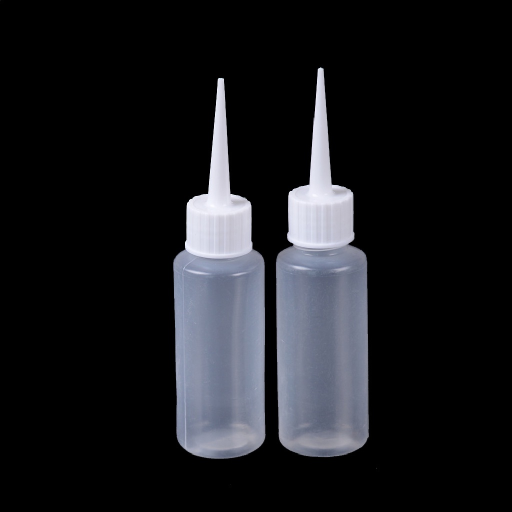 2pcs Botol Plastik Kosong 50ml Dengan Jarum Untuk Cairan Dropper