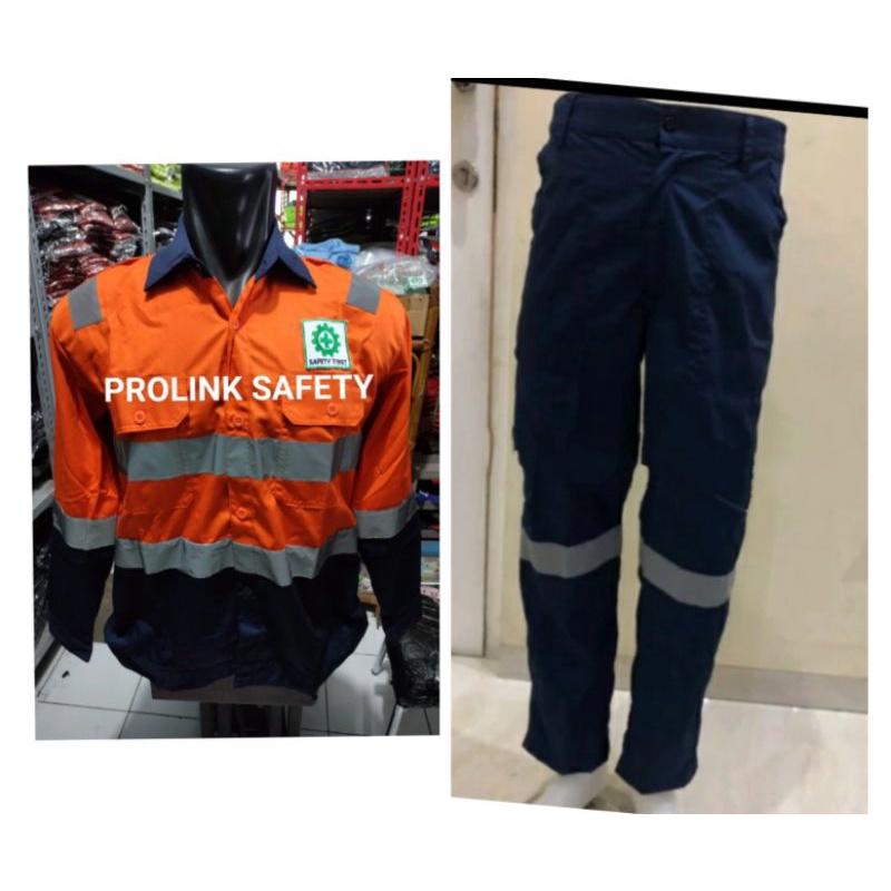 SETELAN SERAGAM SAFETY ORANYE DONGKER