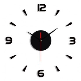 GS8 Jam Dinding DIY Wall Clock Model Long 30 CM EMOYO DIY-201 Black