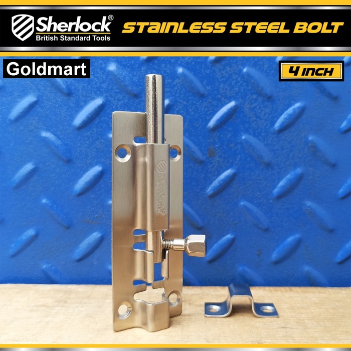 Grendel Slot Kunci Pintu Sherlock Stainless Steel 4 Inch