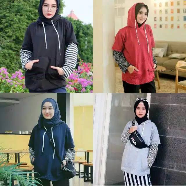 Fourfashion SABYAN Sweater hodie bahan babyterry fit L