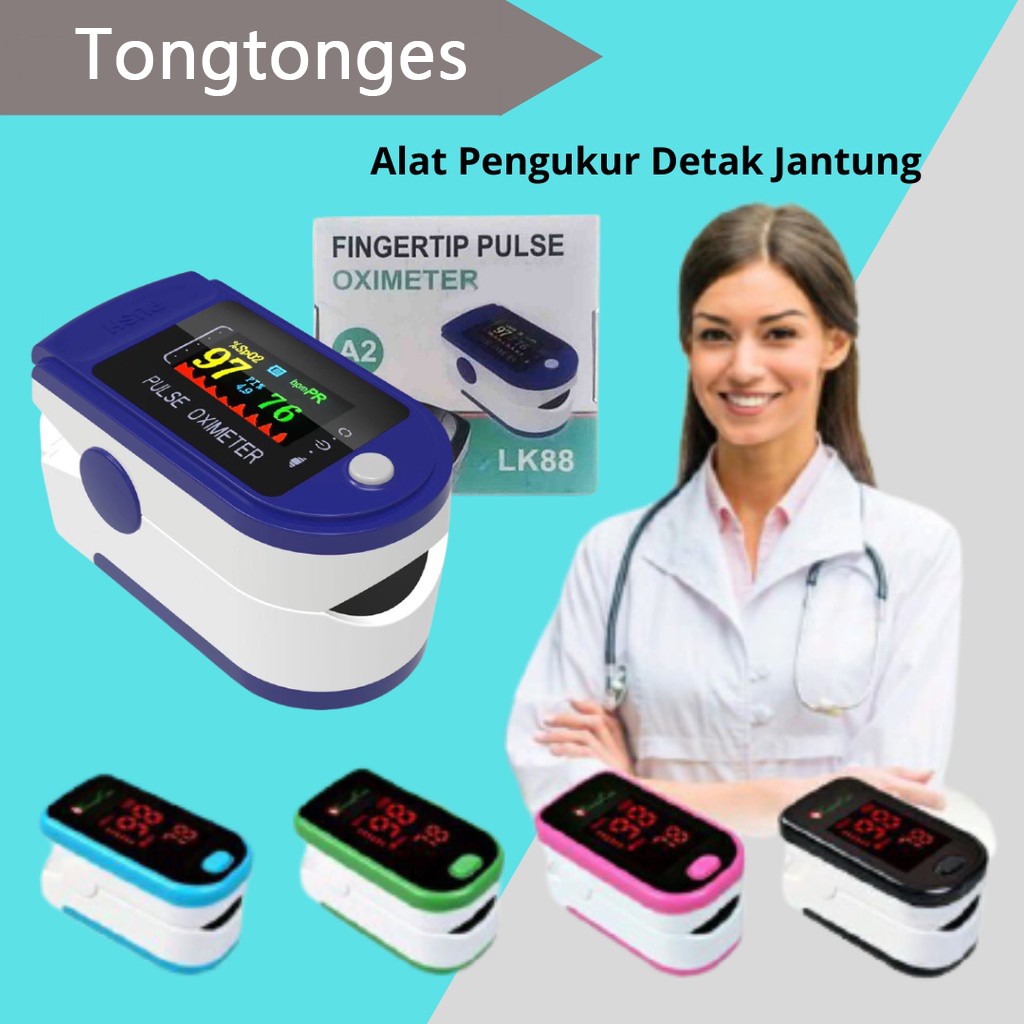 BISA COD Alat Pengukur Detak Jantung Kadar Oksigen Oximeter LK88-blue LK87-blue